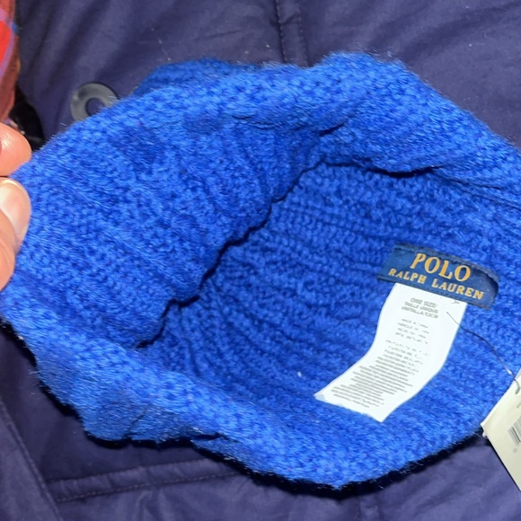 Polo Ralph Lauren Mens Blue Beanie - Picture 3 of 4